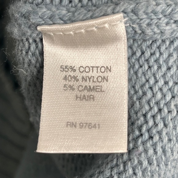 J. Jill Sweater Womens M Blue Button Back Cotton Camel Hair‎ Blend Knit Classic - Picture 4 of 8